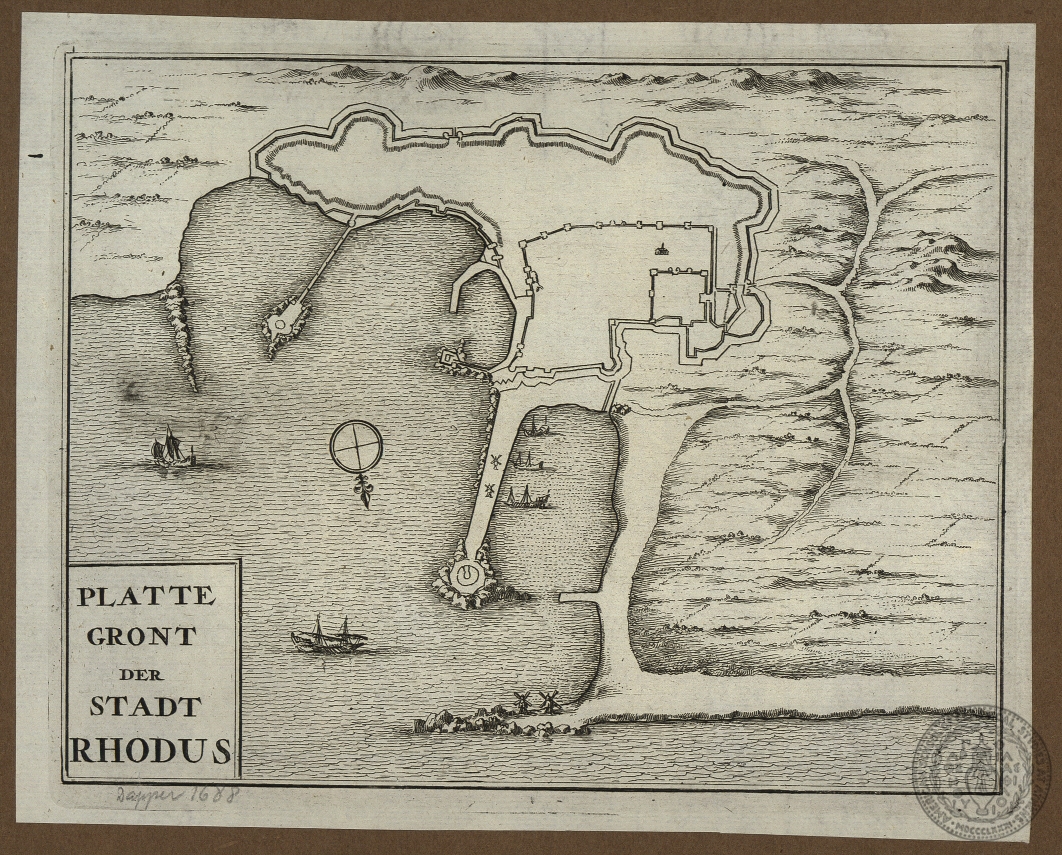 Platte Gront der Stadt Rhodus.